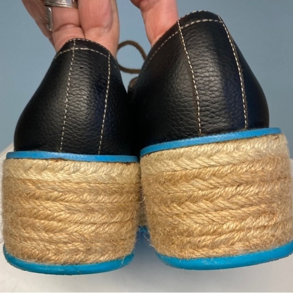 JOHN FLUEVOG Sz 7 Espadrille Sole Leather Lace Up Sneakers Shoes - Picture 11 of 16